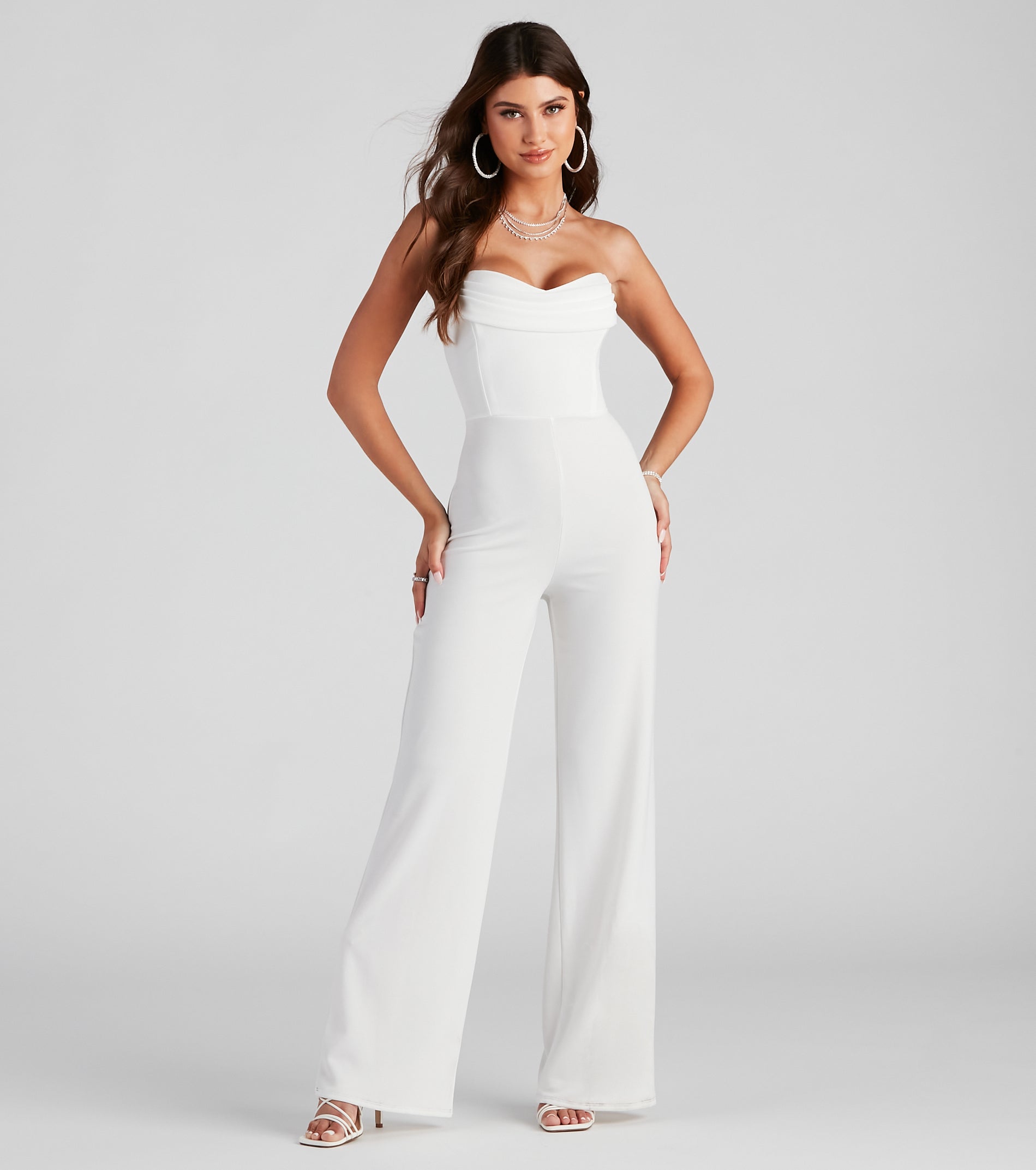 New Fling Crepe Strapless Jumpsuit