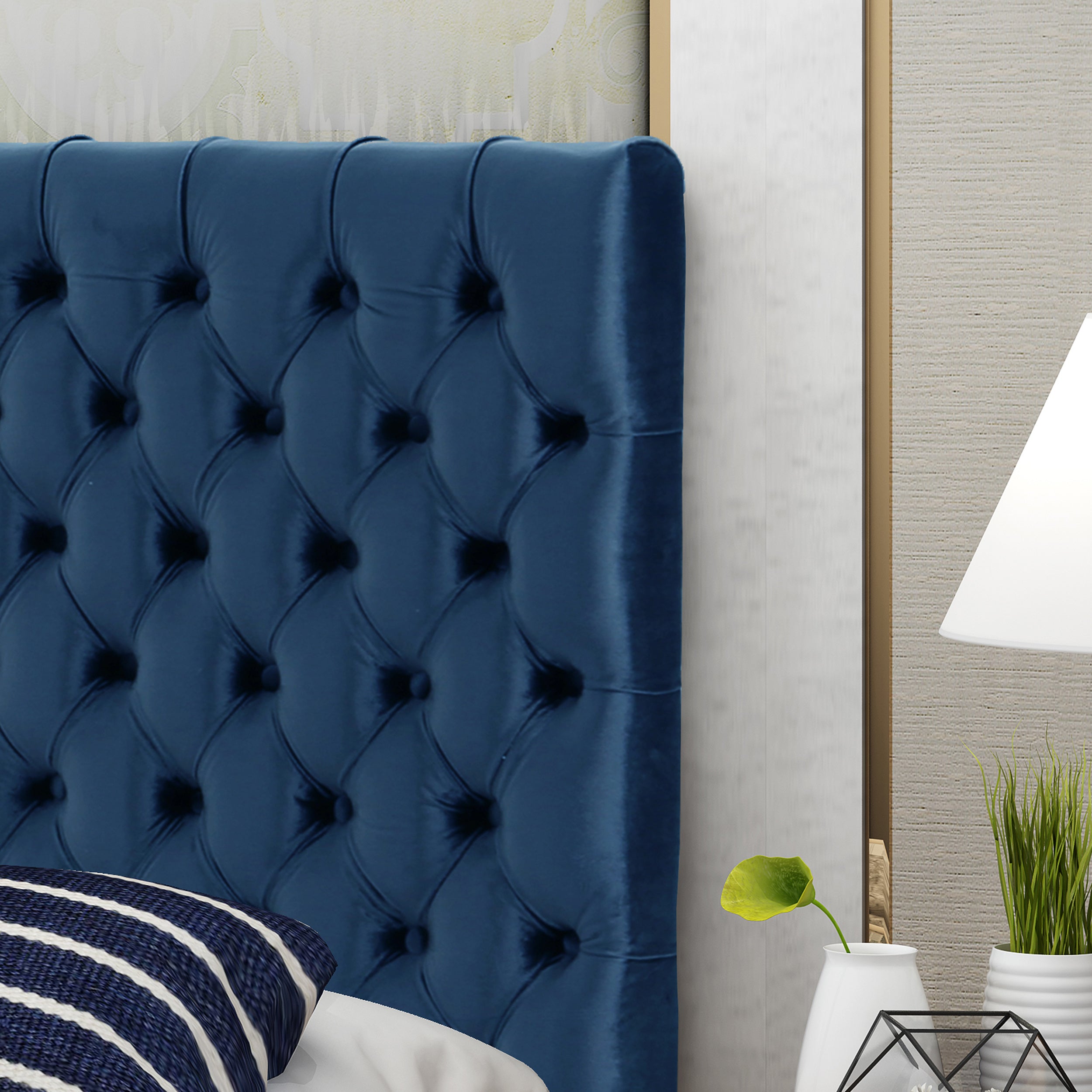 Jezebel Tufted King/ Cal King New Velvet Headboard