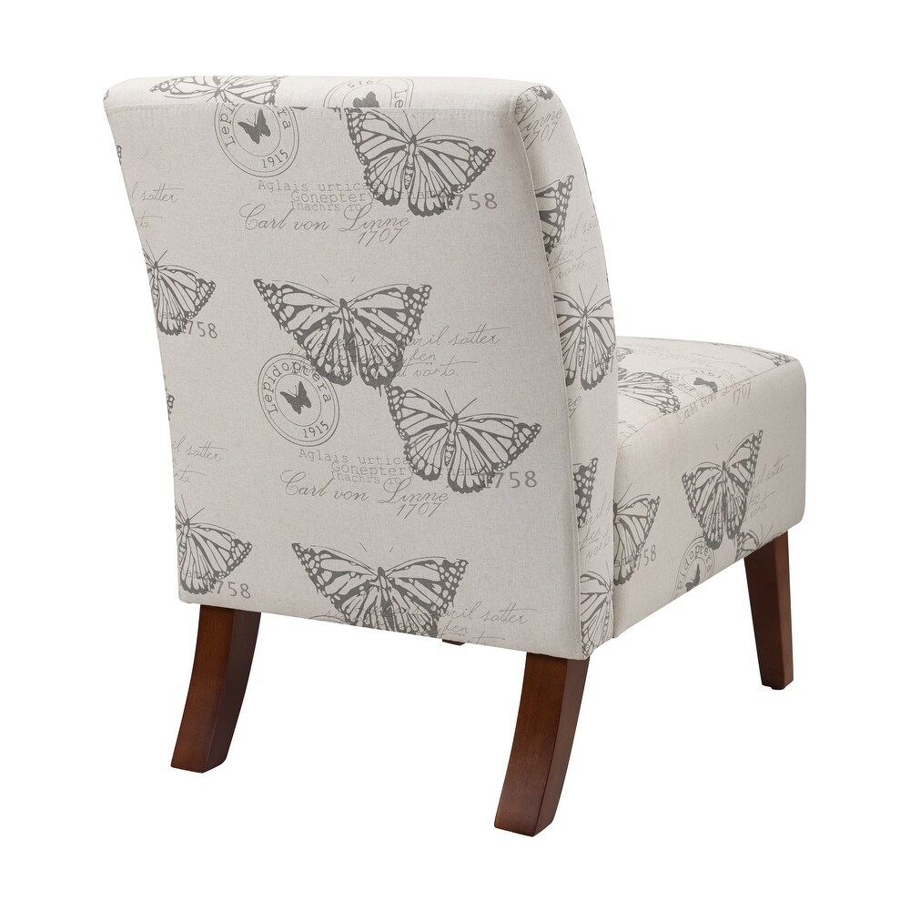 Linon Bradford Accent Chair with Butterfly Print