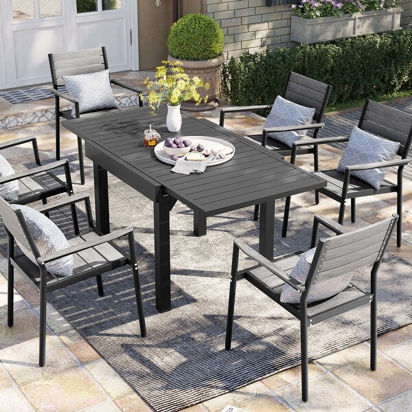 Pellebant Outdoor 3/5/7Piece Aluminum Patio Extendable Dining Set