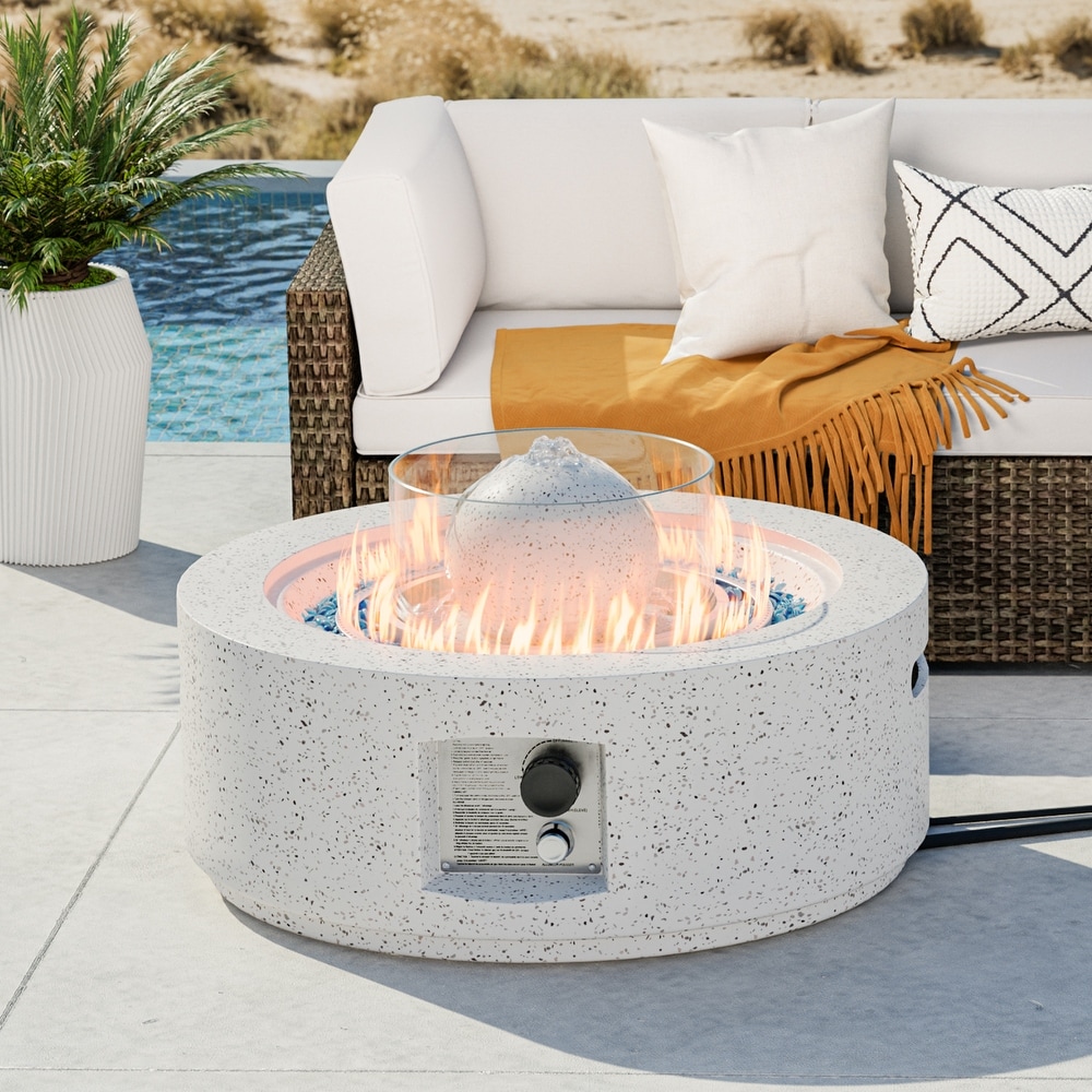 COSIEST Outdoor Propane Fire and Water Fountain Fire Pit Table