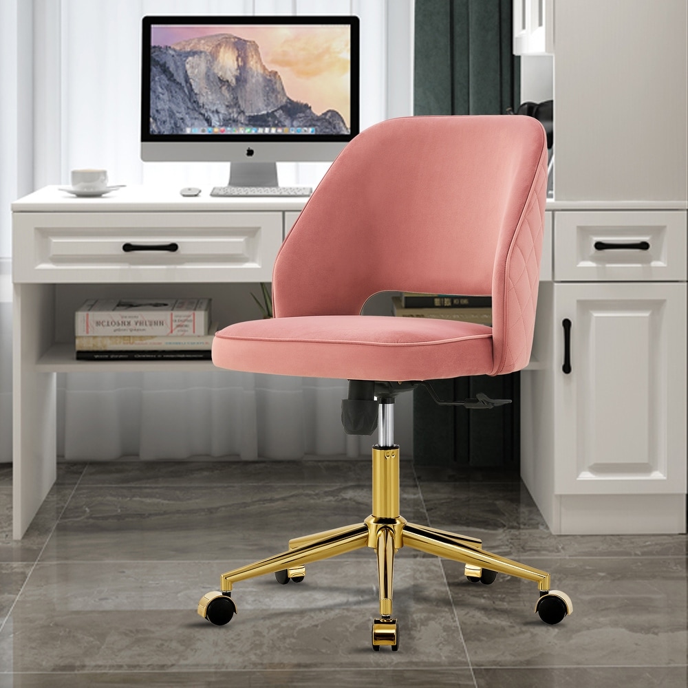 Modern home grey PU Office chair adjustable 360 ▲ swivel chair armless computer chair with wheels living room office