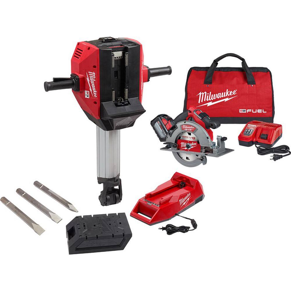 MW MX FUEL Lithium-Ion Cordless 1-18 in. Breaker with M18 FUEL Lithium-Ion Brushless Cordless 7-14 in. Circular Saw Kit MXF368-1XC-2732-21HD