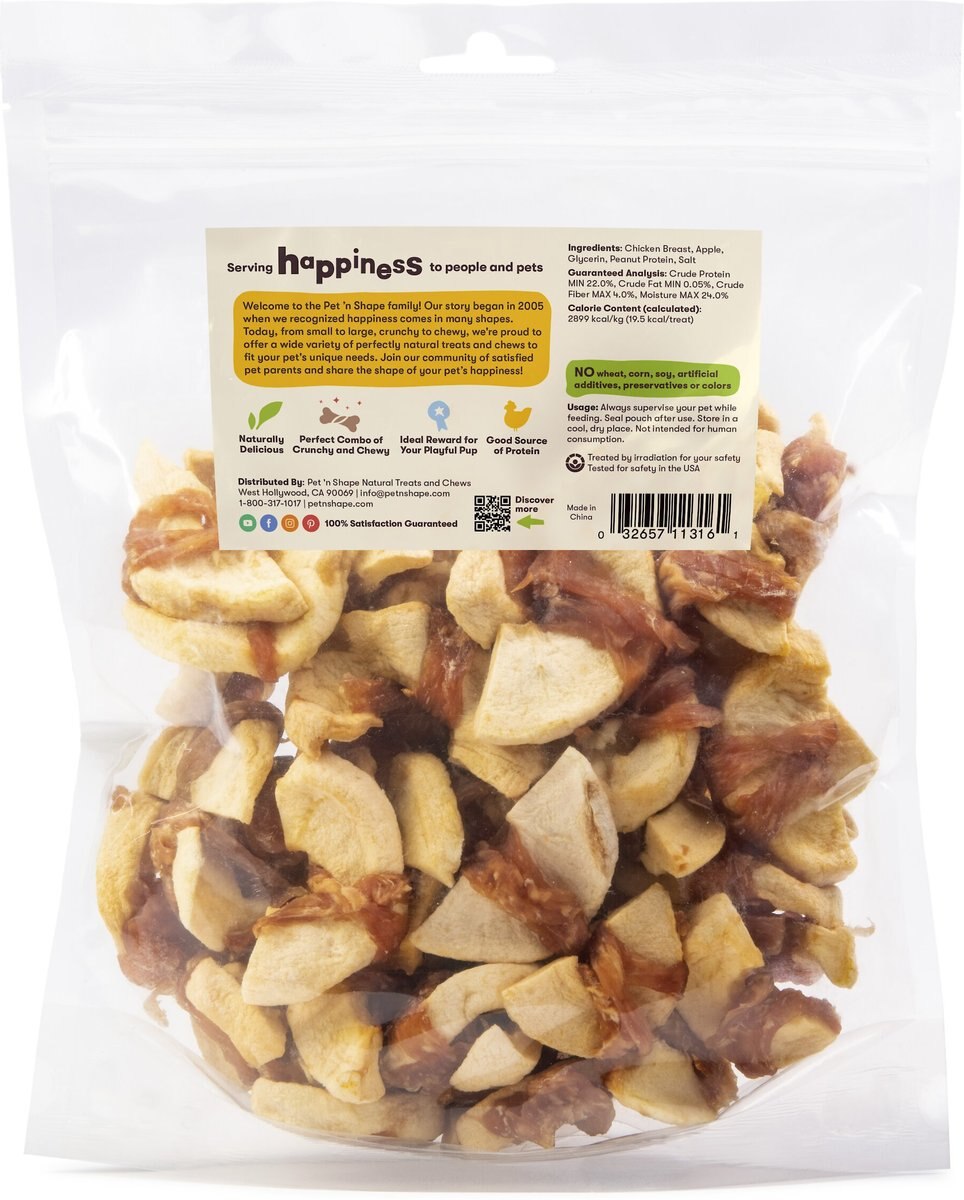 Pet 'n Shape Chik 'n Apple Dog Treats， 16-oz bag