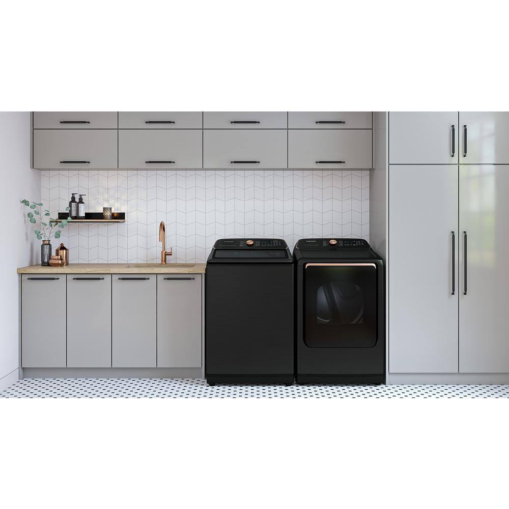  5.5 cu. ft. Smart High-Efficiency Top Load Washer with Impeller and Auto Dispense System in Brushed Black ENERGY STAR WA55A7700AV