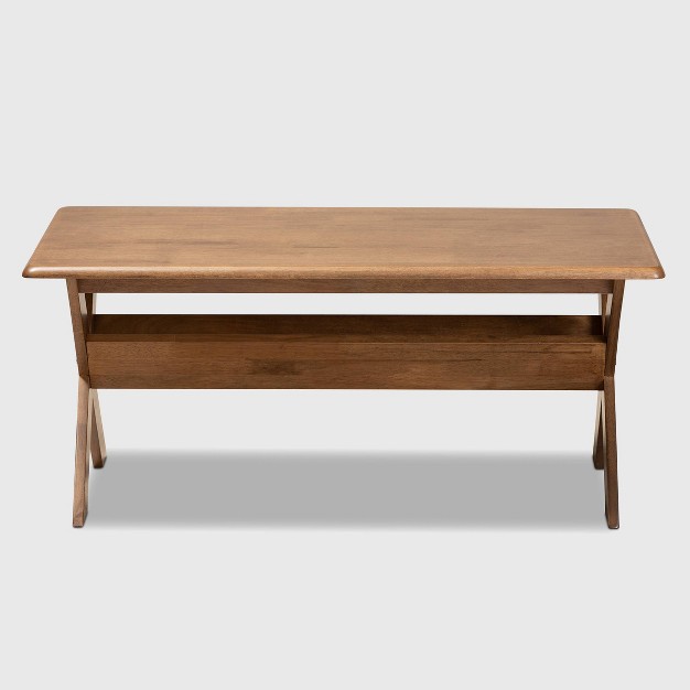 Sarai Rectangular Wood Coffee Table Brown Baxton Studio