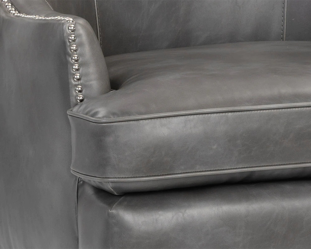 Isano Lounge Chair  Overcast Gray   Transitional   Armchairs And Accent Chairs   by Peachtree Fine Furniture  Houzz