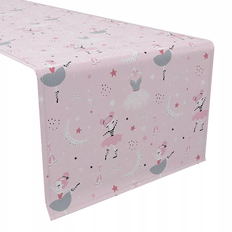 Table Runner， 100% Cotton， 16x90， Pink Ballerina