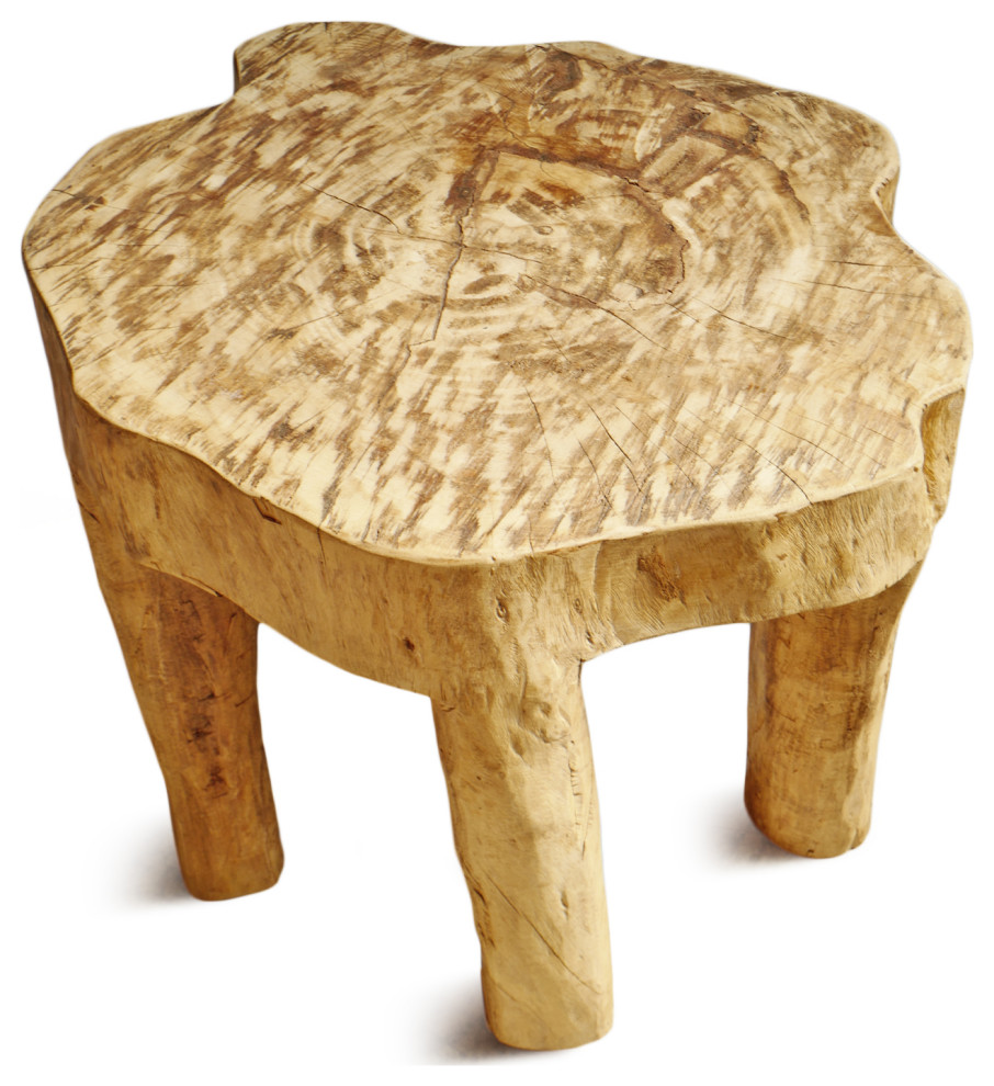 Rustic Naga Four Leg Wood Table 7   Rustic   Side Tables And End Tables   by Design Mix Furniture  Houzz