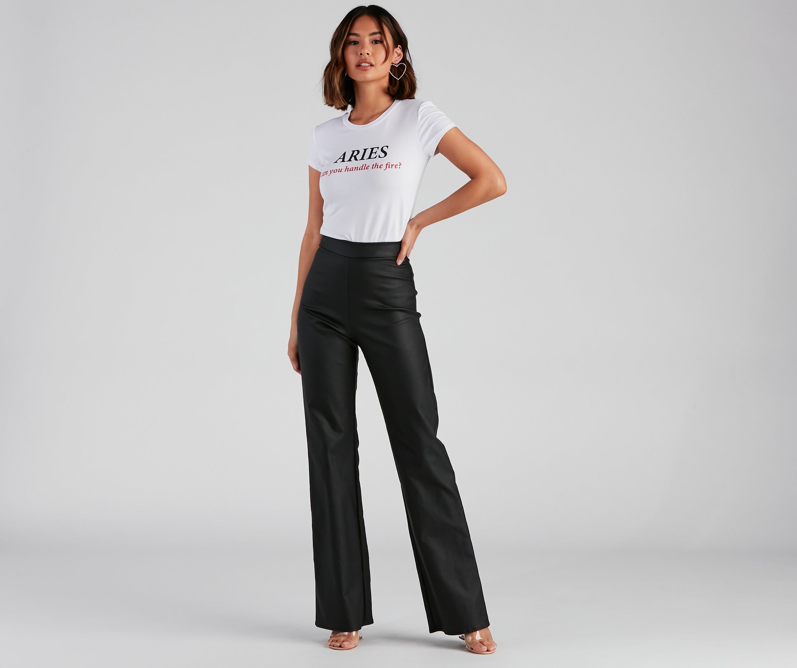 Stylish Ambition Coated Wide-Leg Pants