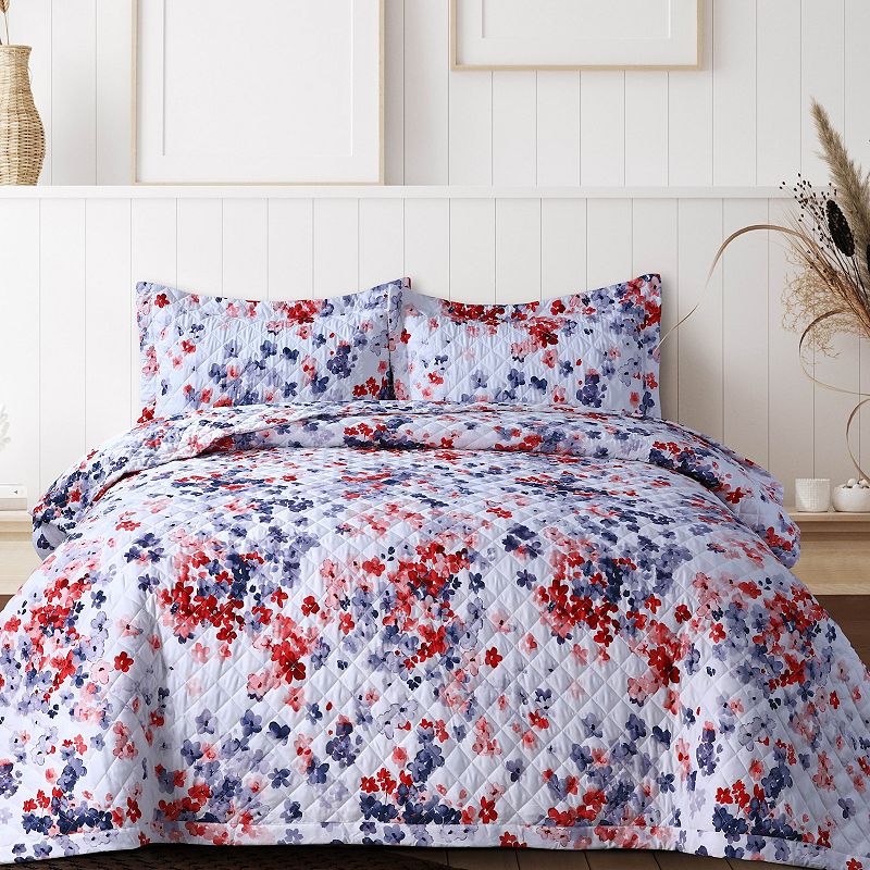 Azores Home Juliette Printed Oversized Quilt Set with Shams