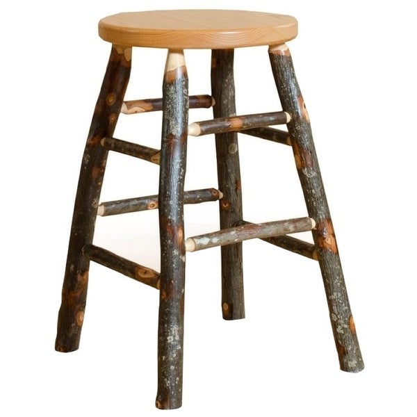 Hickory Log Kitchen Stool