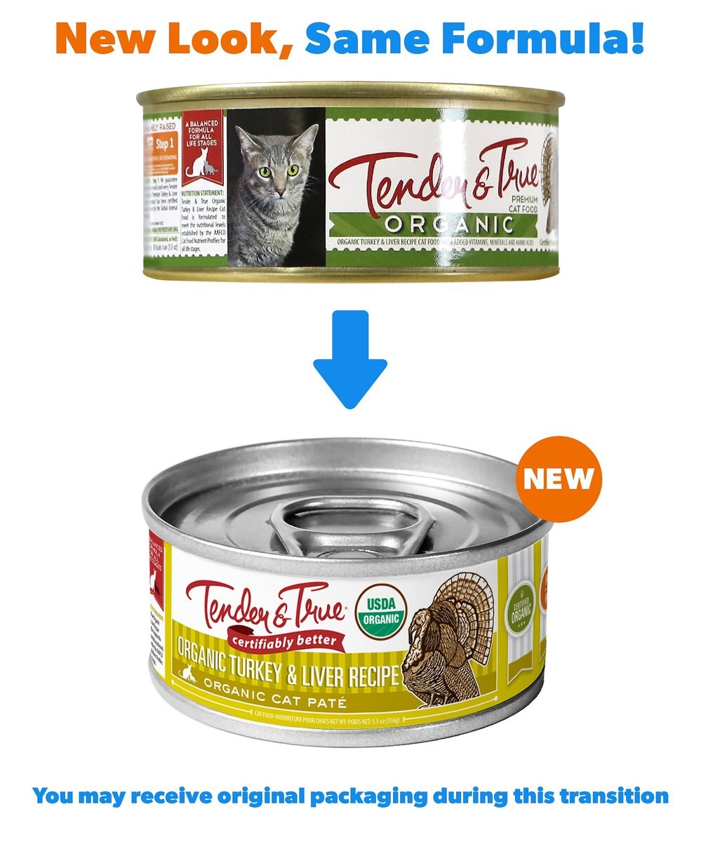 Tender and True Organic Turkey and Liver Recipe Grain- Free Canned Cat Food