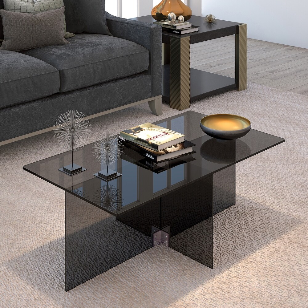 Silver Orchid Carlisle Glass Coffee Table