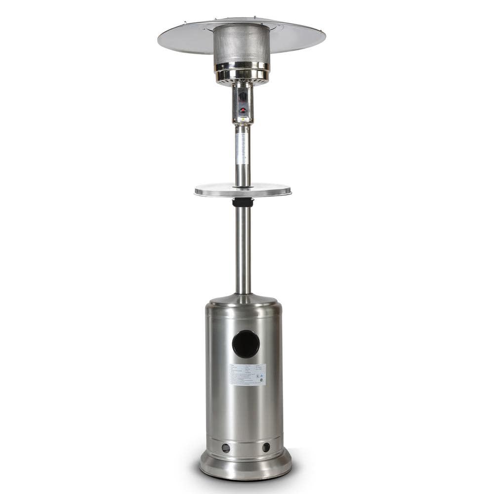 Wildaven 46,000 BTU Stainless Outdoor Patio Heater Stainless Steel with 2 Smooth-Rolling Wheels ZGZZRA210903003