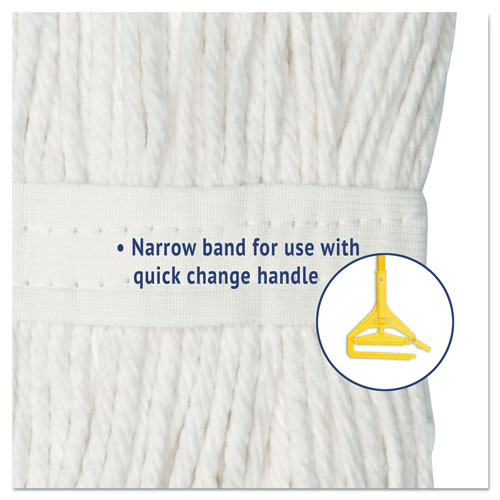 Boardwalk Premium Cut-End Wet Mop Heads | Cotton， 24oz， White， 12