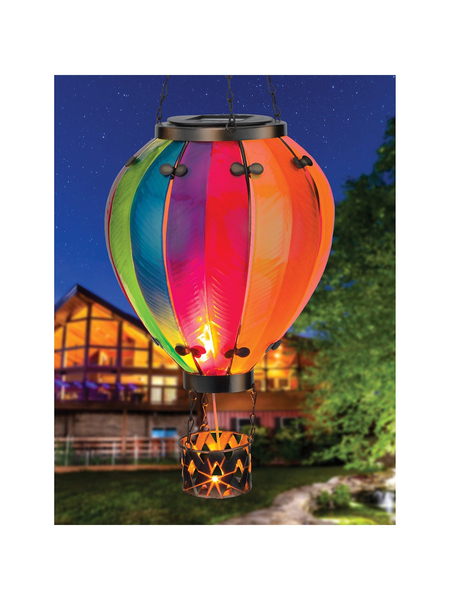 Regal Art Hot Air Balloon Light - Outdoor Solar LED Lighted Lantern， H