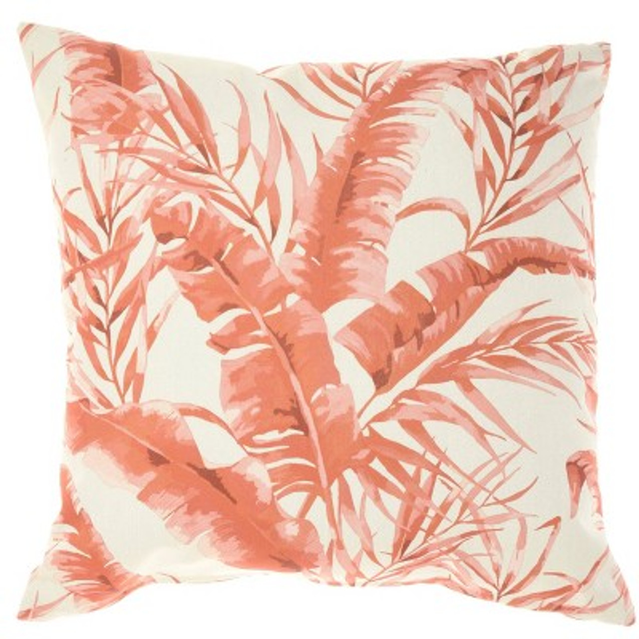 18x18 Reversible Indoor/Outdoor Banana Leaf and Chevron Print Square Throw Pillow Orange - Mina Victory