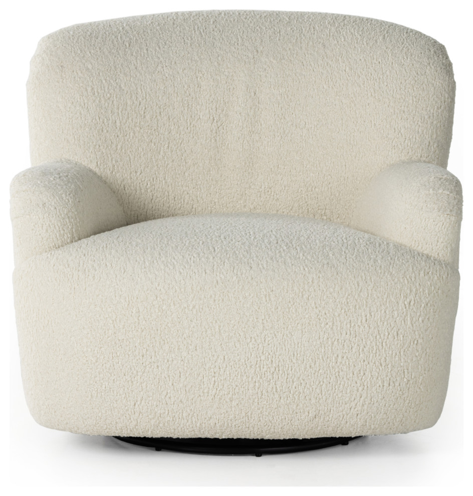 Kadon Swivel Chair  Sheepskin Natural   Transitional   Armchairs And Accent Chairs   by Four Hands  Houzz