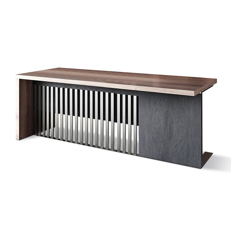 AFTAN Reception Desk Right Panel 180cm - Warm Oak & Black