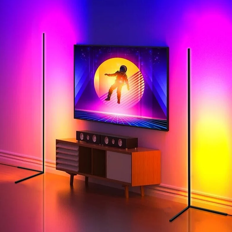 Minimalism RGB Corner Floor Lamp-Set Of 2 - 55in