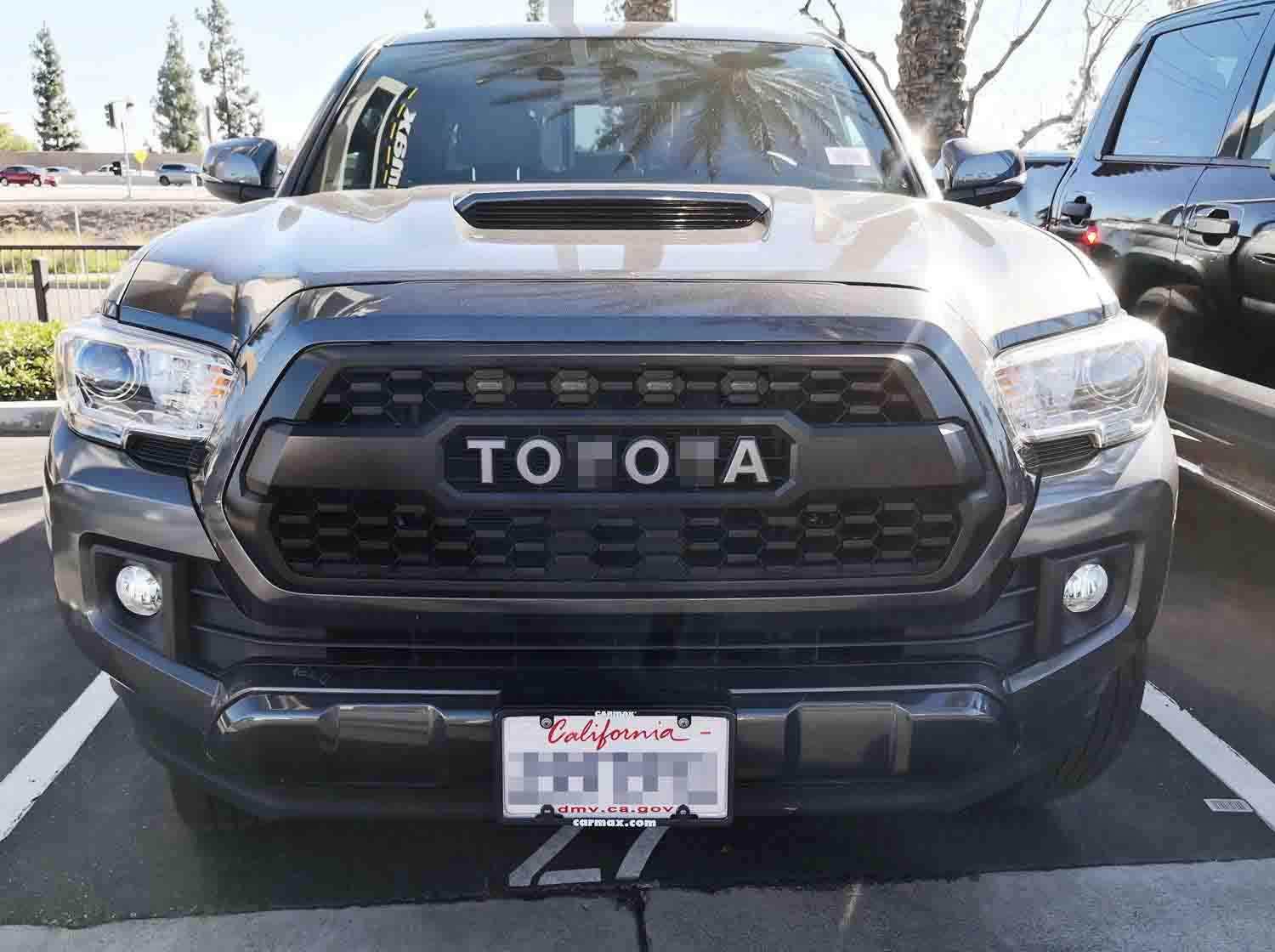 iJDMTOY 4pc Set Smoked Lens Front Grille Lighting Kit Compatible With 2016-up Toyota Tacoma w/TRD Pro Grill ONLY， Includes (4) 4-SMD 6000K White LED Light Assy and Wiring Harness