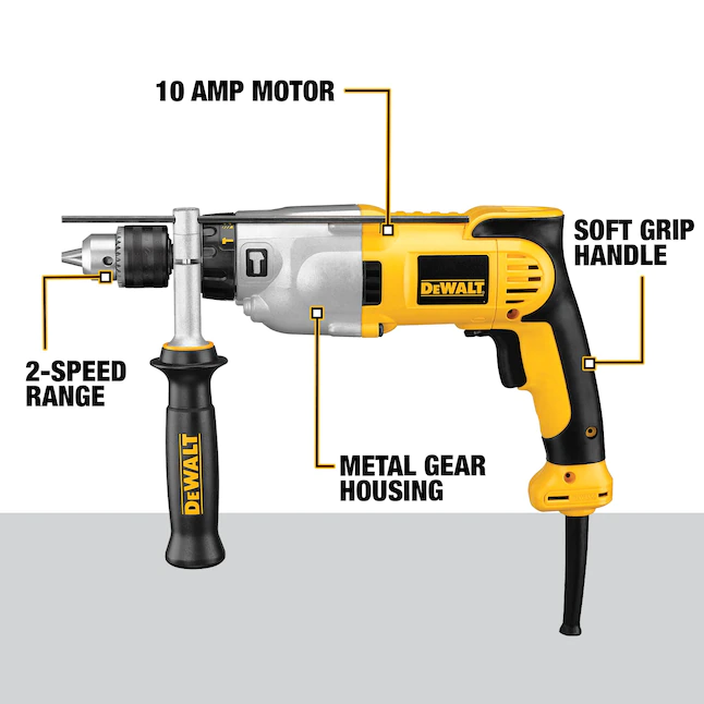 DEWALT DWD520 10 Amp 1/2 in. Variable Speed Reversible Pistol Grip Hammer Drill