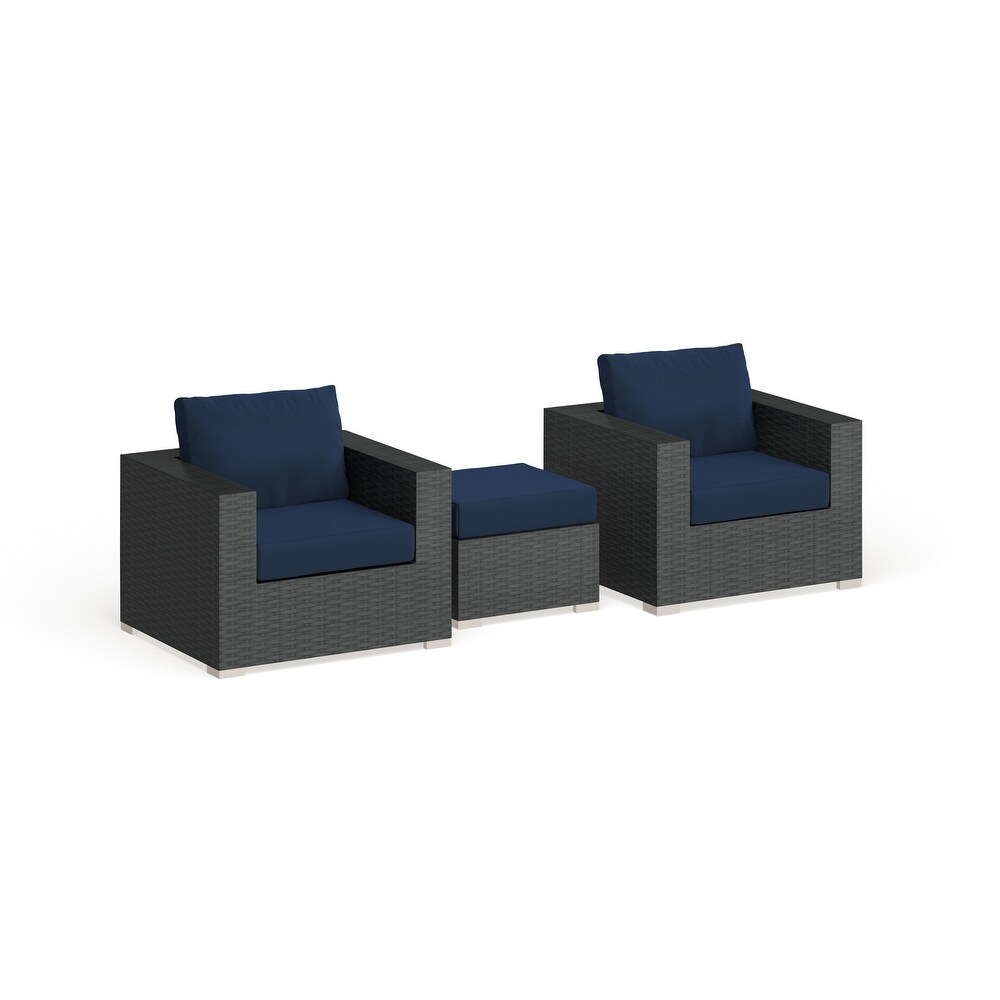 Sojourn 3 piece Outdoor Patio Sunbrella Sectional Set