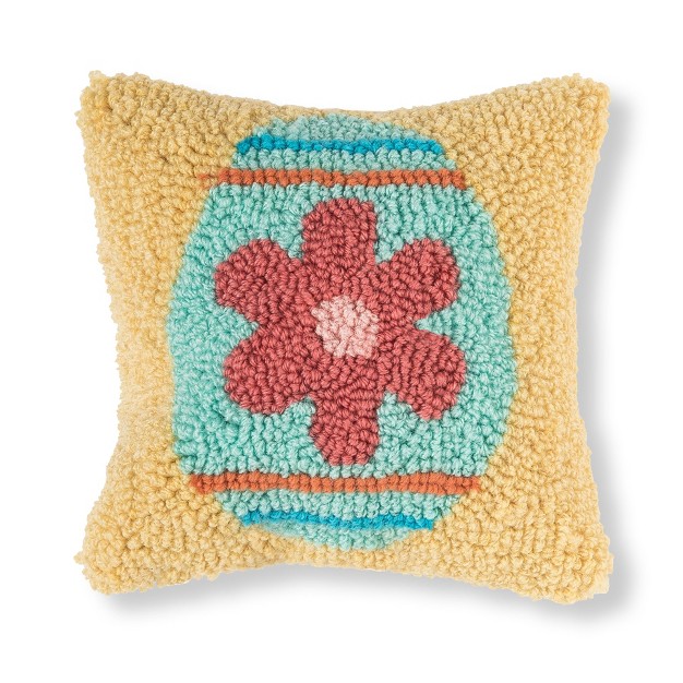 X 8 quot Flower Egg Hooked Pillow