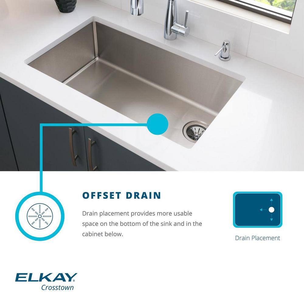 Elkay Crosstown 15 in. Drop inUndermount Single Bowl Stainless Steel 20 Gauge Bar Sink HDSB151572F