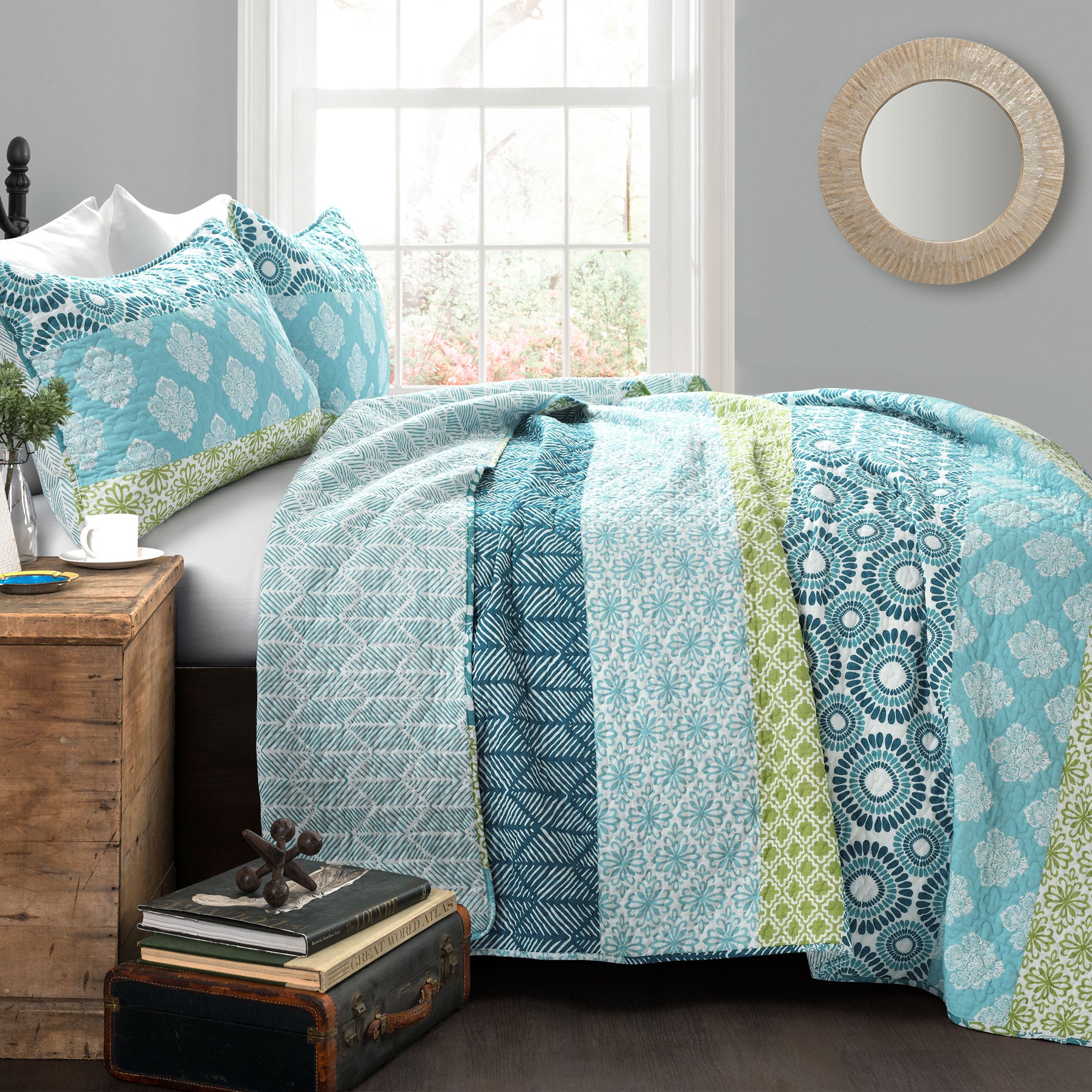 Bohemian Stripe Quilt 3 Piece Set