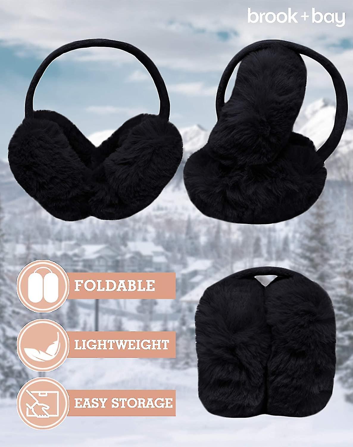 Womens Ear Muffs - Ear S/covers - Knit Furry Fleece Earmuffs