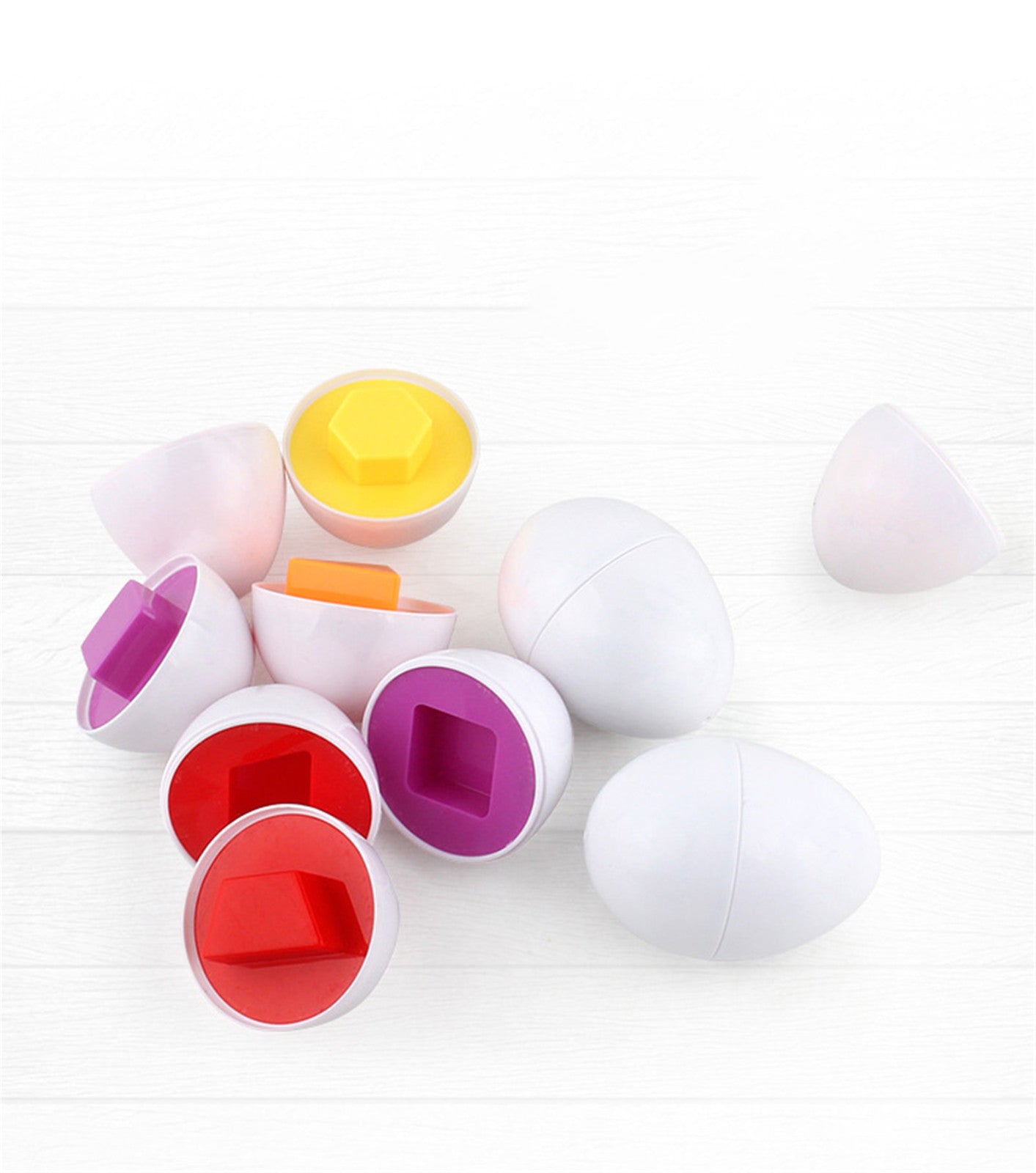 BuleStore 6pcs Early Childhood Education Toys Geometric Pattern Splicing Toy Capsule