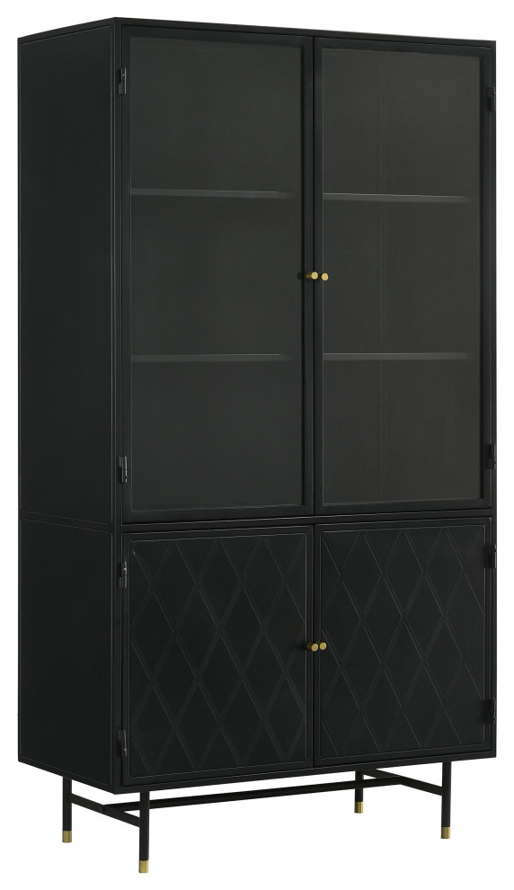 Santiago Rectangular 4 door Cabinet Matte Black   Modern   Accent Chests And Cabinets   by Modon  Houzz