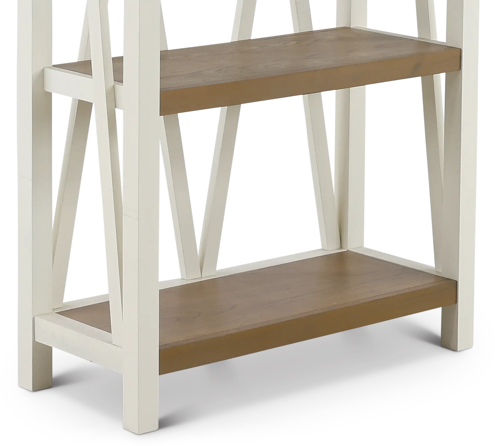 Amy Cotton White Bookcase with Natural Shelves