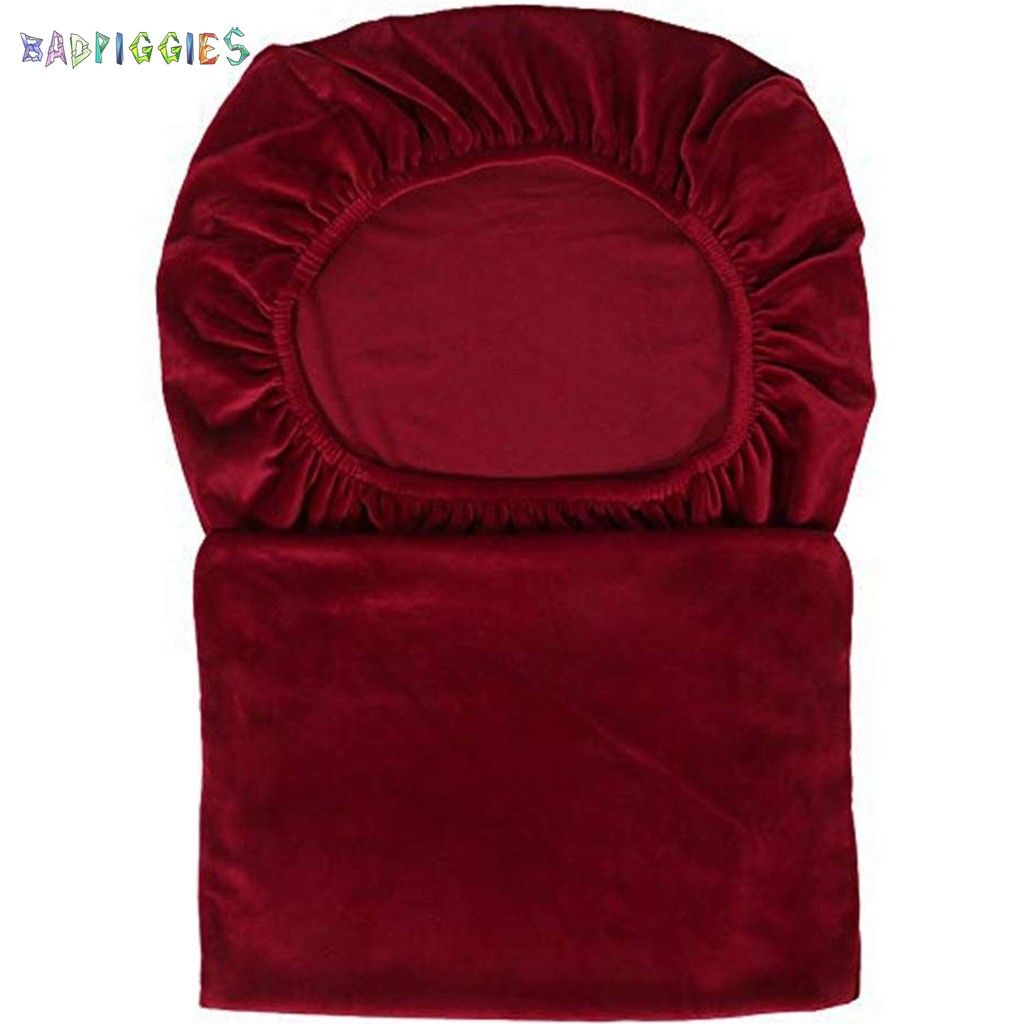 BadPiggies 1 Pack Velvet Stretch Dining Room Chair Covers Soft Removable Dining Chair Slipcovers,Red