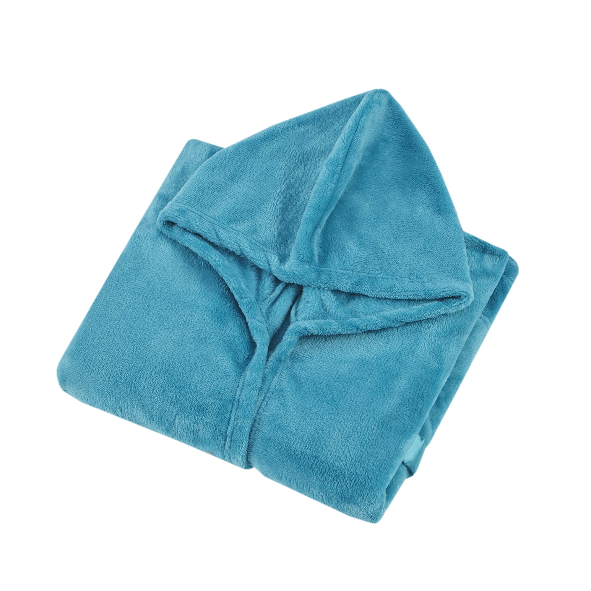 Comfort Spaces Teal Blue Polyester Plush Throw， 60