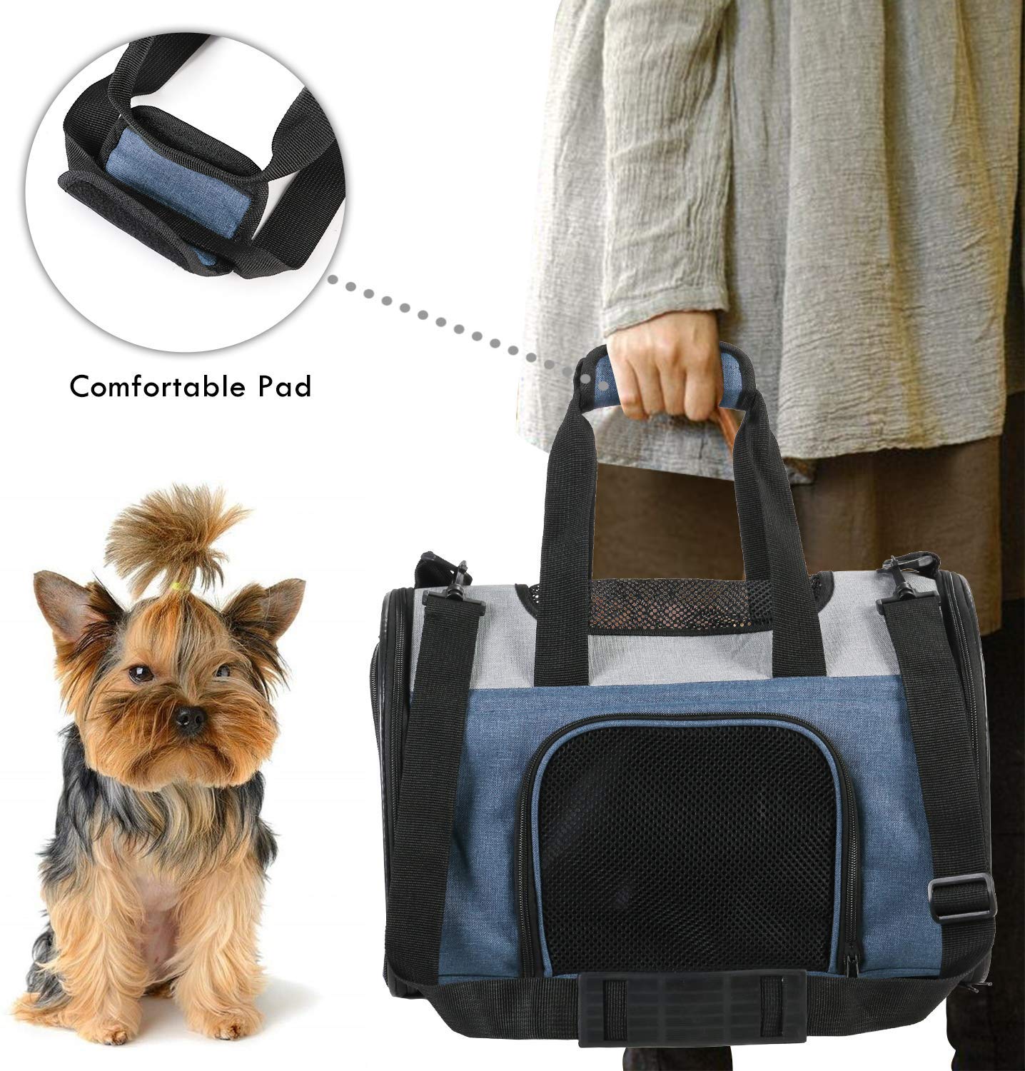 Jespet Soft Sided Pet Carrier， Airline Approved Cat Kennels Dog Carrier Collapsible