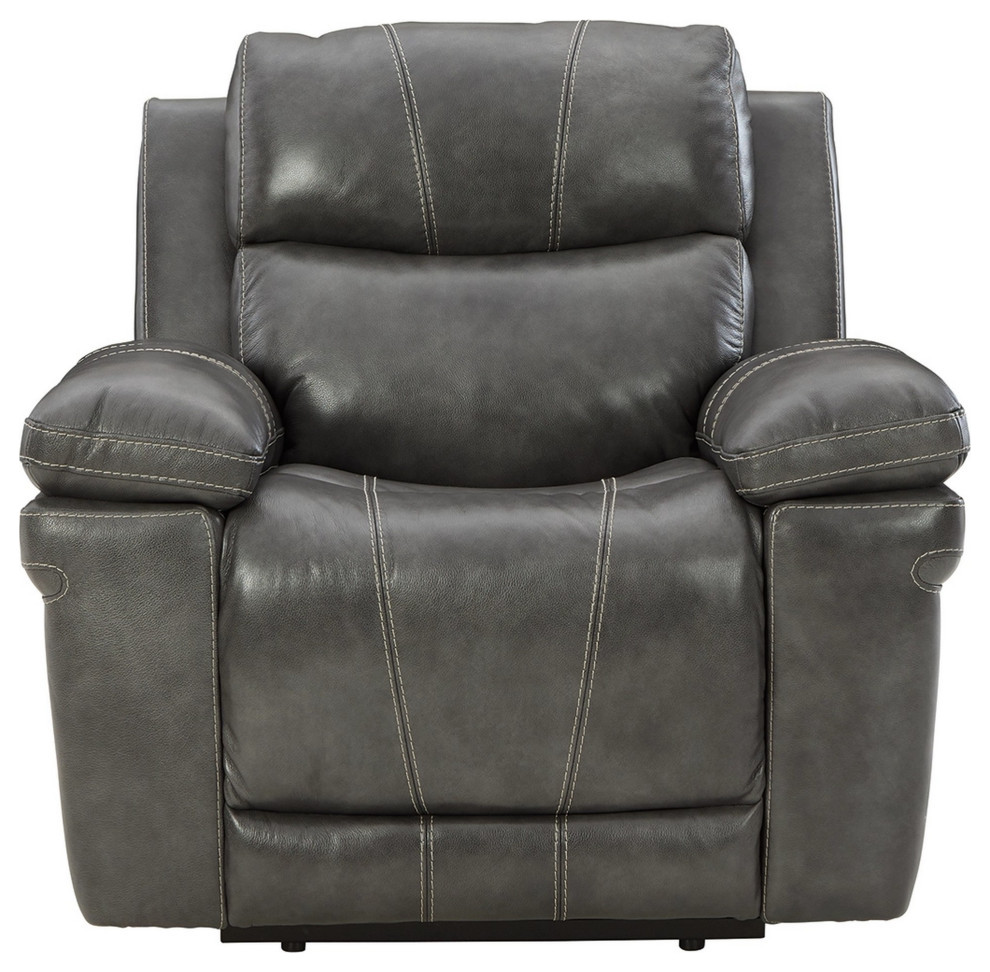 Power Recliner With Adjustable Headrest and Usb  Gray   Contemporary   Recliner Chairs   by VirVentures  Houzz