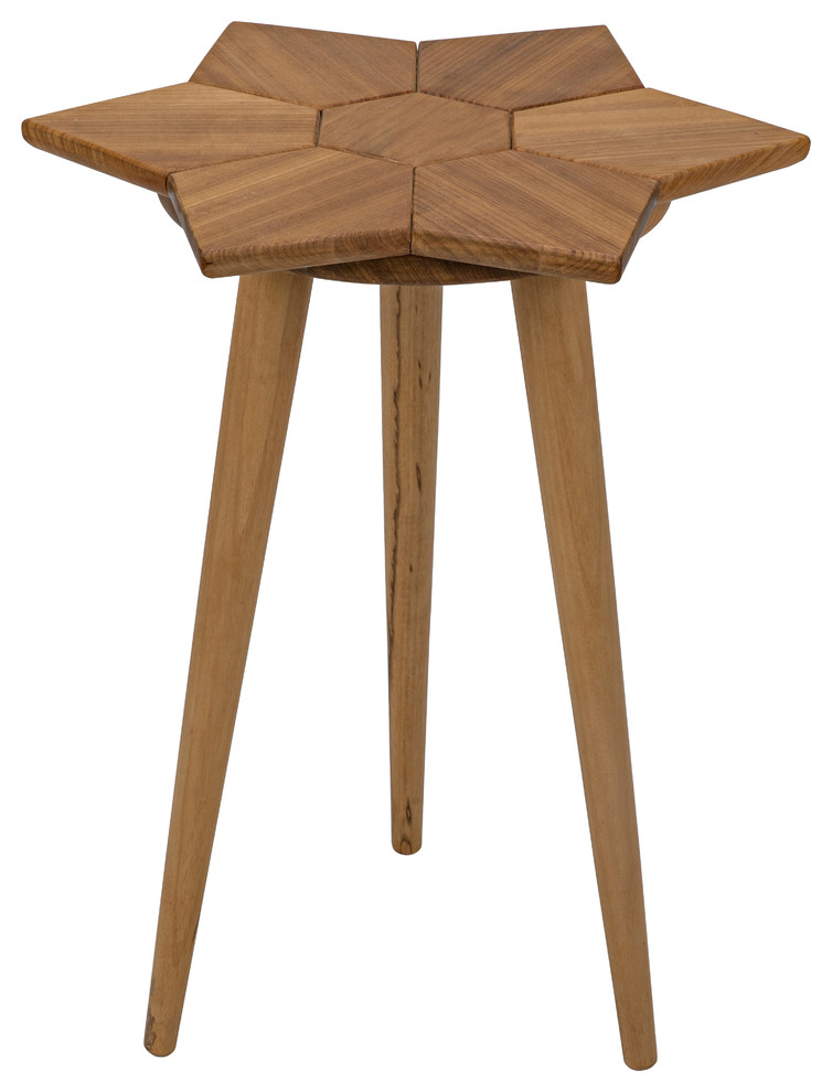 Petal Side Table  Gold Teak   Midcentury   Side Tables And End Tables   by HedgeApple  Houzz