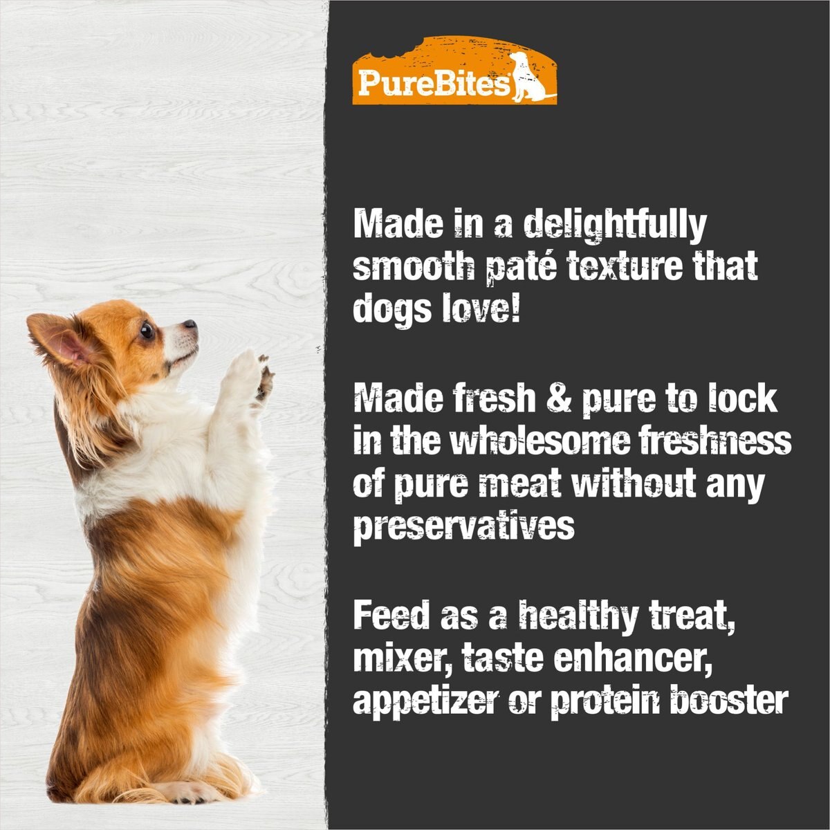 PureBites Dog Pates Duck Food Topping， 2.5-oz can