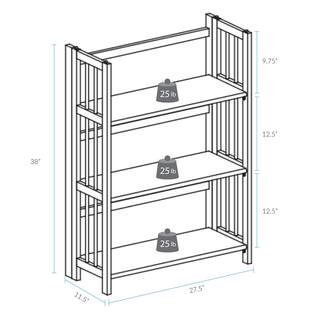 Casual Home 38 in. Chestnut New Wood 3-Shelf Etagere Bookcase N330-224