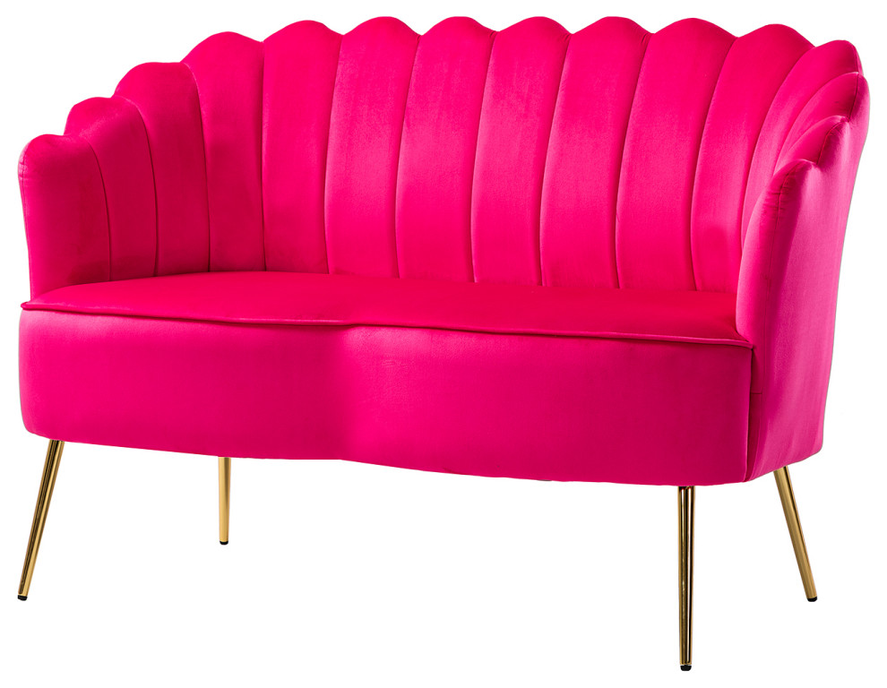 Upholstered 52 quotLoveseat With Tufted Back   Midcentury   Loveseats   by Karat Home  Houzz