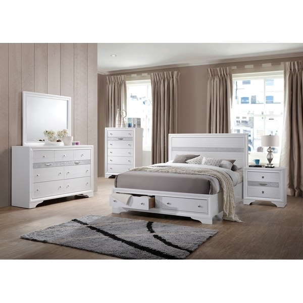 Matrix Queen 4 PC Storage Bedroom Set in Black - - 37994620