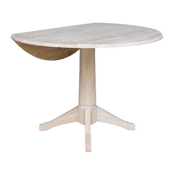 42 in. Round Top Dual Drop Leaf Pedestal Dining Table