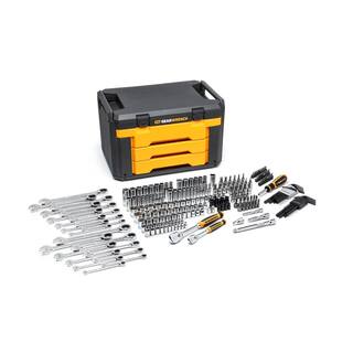 GEARWRENCH 14 in. and 38 in. Drive 90-Tooth Standard and Deep SAEMetric Mechanics Tool Set in 3-Drawer Storage Box (232-Piece) 80949