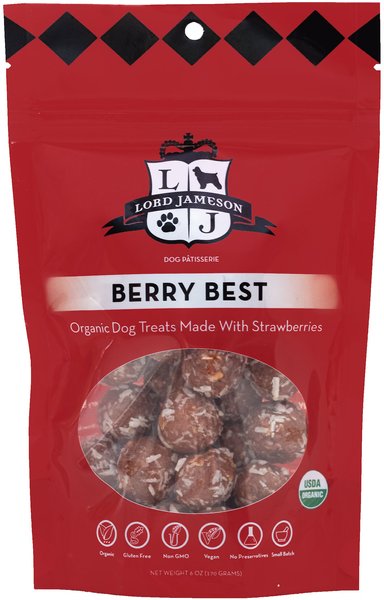 Lord Jameson Berry Best Vegan Dog Treats， 6-oz bag