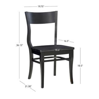 Linon Home Decor Choteau Black Wood Modern Farmhouse Side Chair (Set of 2) THDAC03623