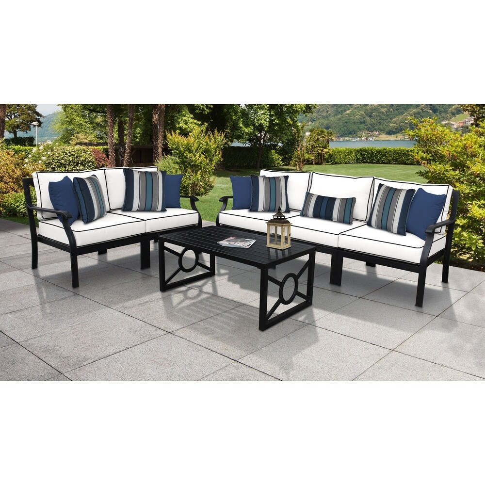 kathy ireland Homes   Gardens Madison Ave. 6 Piece Outdoor Aluminum Patio Furniture Set 06m