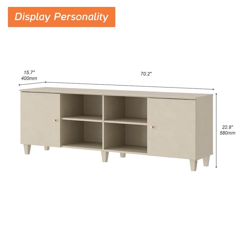 Door TV Stand Mid Century Modern Media Console